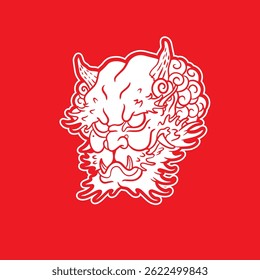 Hand Drawn Foo Dog Illustration Stock Vector	

