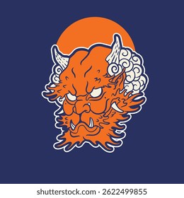 Hand Drawn Foo Dog Illustration Stock Vector	
