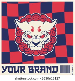 Hand Drawn Foo Dog Illustration Stock Vector	
