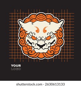 Hand Drawn Foo Dog Illustration Stock Vector	
