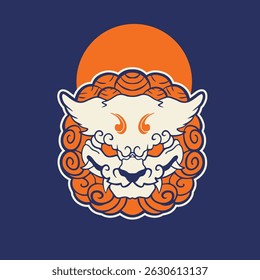 Hand Drawn Foo Dog Illustration Stock Vector	
