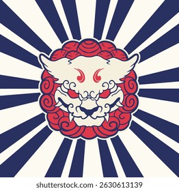 Hand Drawn Foo Dog Illustration Stock Vector	

