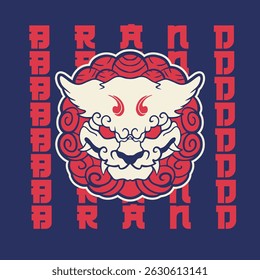 Hand Drawn Foo Dog Illustration Stock Vector	
