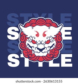 Hand Drawn Foo Dog Illustration Stock Vector	
