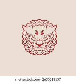 Hand Drawn Foo Dog Illustration Stock Vector	
