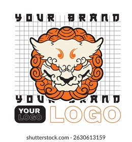 Hand Drawn Foo Dog Illustration Stock Vector	
