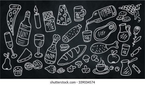 hand drawn food