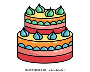 Hand drawn Food Cake Illustration