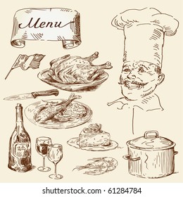 hand drawn food collection