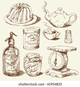 hand drawn food collection