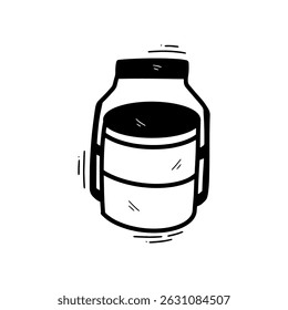 Hand Drawn Food Container Illustration. Doodle Vector. Isolated on White Background - EPS 10 Vector