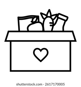 hand drawn food donations design icon vector flat modern isolated illustration