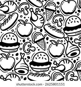 Desenhado à mão Food doodles vetor