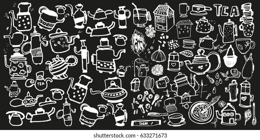 Hand drawn food elements. Set for menu decoration. Cartoon. Simple stylized forms. Black and white. food. food.food.for menu decoration. for menu decoration.