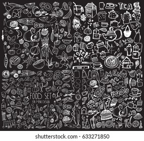 Hand drawn food elements. Set for menu decoration. Cartoon. Simple stylized forms. Black and white. food. food.food.for menu decoration. for menu decoration.