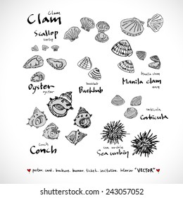 Hand drawn food ingredients / food menu illustrations
