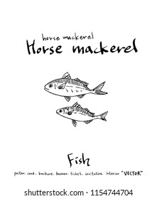 Hand drawn food ingredients - sea food menu illustrations - vector