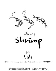 Hand drawn food ingredients - sea food menu illustrations - vector