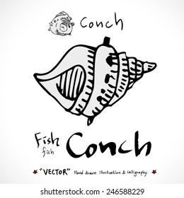 Hand drawn food ingredients - seafood illustrations - vector