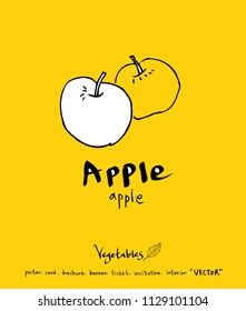 Hand drawn food ingredients - vegetable and fruit illustrations - vector