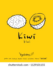 Hand drawn food ingredients - vegetable and fruit illustrations - vector