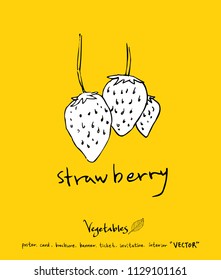Hand drawn food ingredients - vegetable and fruit illustrations - vector