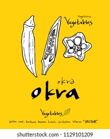 Hand drawn food ingredients - vegetable and fruit illustrations - vector