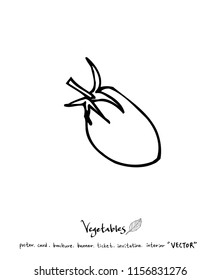 Hand drawn food ingredients - vegetable and fruit illustrations - vector