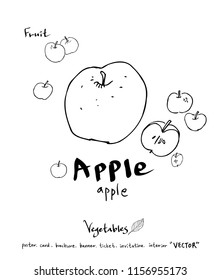 Hand drawn food ingredients - vegetable and fruit illustrations - vector