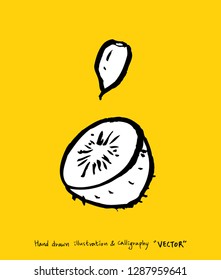 Hand drawn food ingredients - vegetable and fruit illustrations - vector
