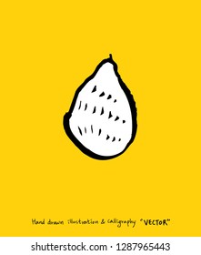 Hand drawn food ingredients - vegetable and fruit illustrations - vector