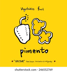 Hand drawn food ingredients - vegetable and fruit illustrations - vector