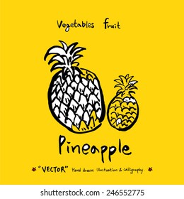Hand drawn food ingredients - vegetable and fruit illustrations - vector