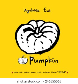 Hand drawn food ingredients - vegetable and fruit illustrations - vector