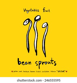 Hand drawn food ingredients - vegetable and fruit illustrations - vector