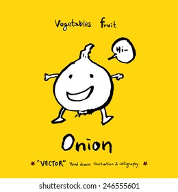 Hand drawn food ingredients - vegetable and fruit illustrations - vector