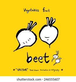 Hand drawn food ingredients - vegetable and fruit illustrations - vector