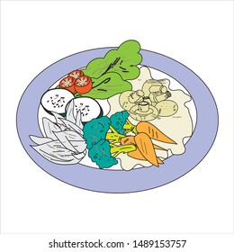 Hand drawn food sketch vector