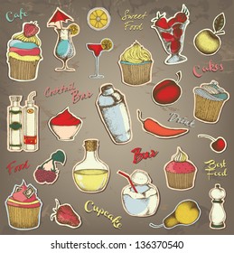 Hand drawn Food stickers