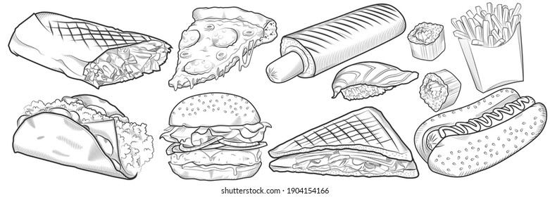 食 手書き のイラスト素材 画像 ベクター画像 Shutterstock