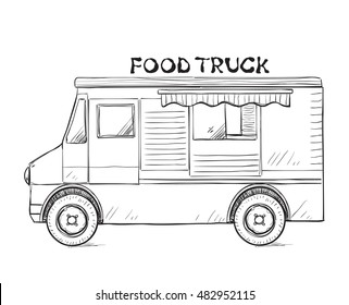 Hand drawn food truck.