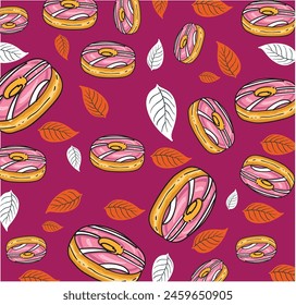 Hand drawn foods pattern wallpapper Vector