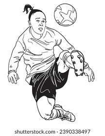 hand drawn football action vector illustration