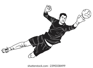 hand drawn football action vector illustration