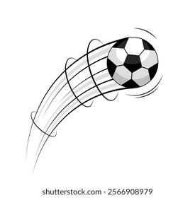 Hand drawn football ball. Active lifestyle and team sports. Championship and tournament. Challenge and competition. Social media sticker. Flat vector illustration isolated on white background