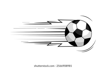 Hand drawn football ball. Active lifestyle and team sports. Leather sport equipment. Logotype or emblem. Kick and goal. Flat vector illustration isolated on white background