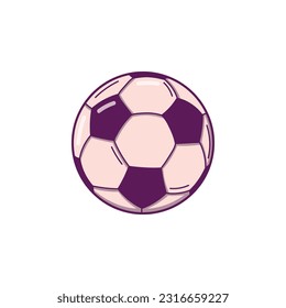 Hand drawn Football ball in doodle style isolated on white background. Soccer