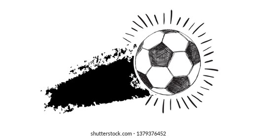 Hand drawn football, soccer ball sketch