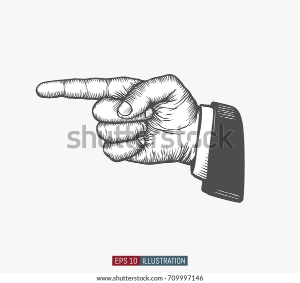 Hand Drawn Forefinger Engraved Style Vector Stock Vector (Royalty Free ...