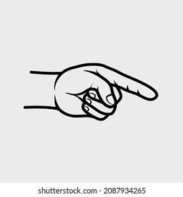 Hand drawn of forefinger or index finger vector illustration. 